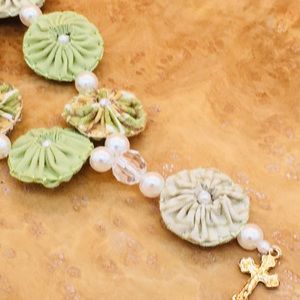 Handmade fabric Rosary